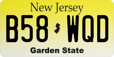 NJ license plate B58WQD