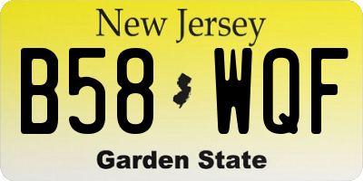 NJ license plate B58WQF
