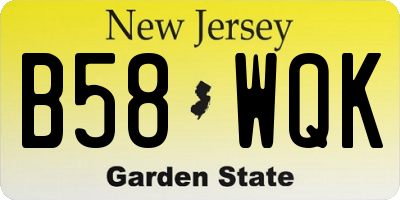 NJ license plate B58WQK