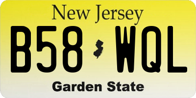 NJ license plate B58WQL