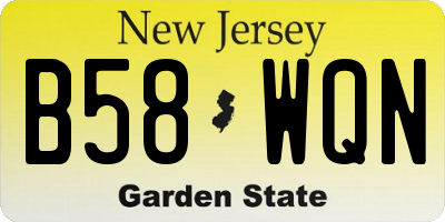 NJ license plate B58WQN