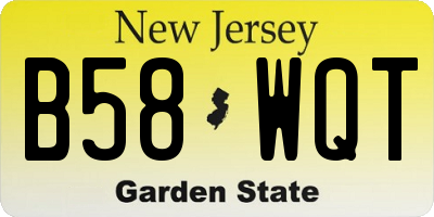 NJ license plate B58WQT