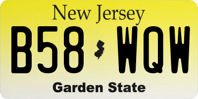 NJ license plate B58WQW