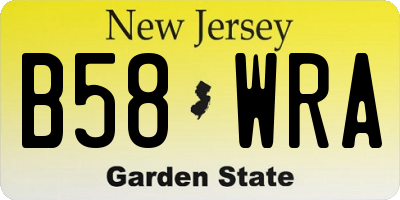 NJ license plate B58WRA