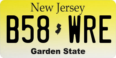 NJ license plate B58WRE