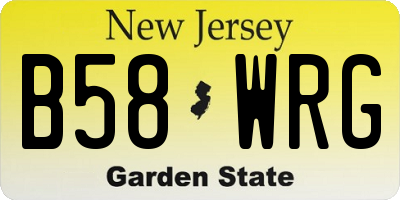NJ license plate B58WRG