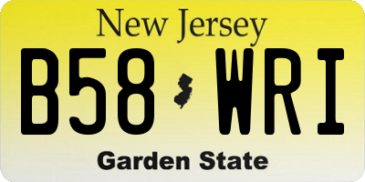 NJ license plate B58WRI