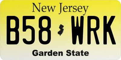 NJ license plate B58WRK
