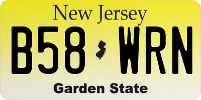 NJ license plate B58WRN