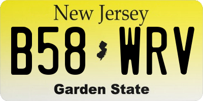 NJ license plate B58WRV