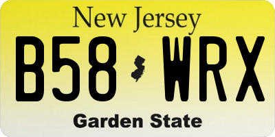 NJ license plate B58WRX