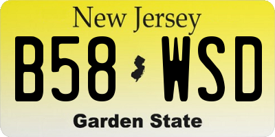 NJ license plate B58WSD
