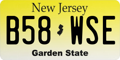 NJ license plate B58WSE