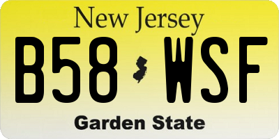 NJ license plate B58WSF