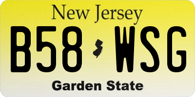NJ license plate B58WSG