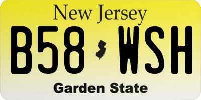 NJ license plate B58WSH