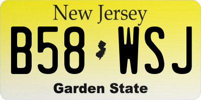 NJ license plate B58WSJ
