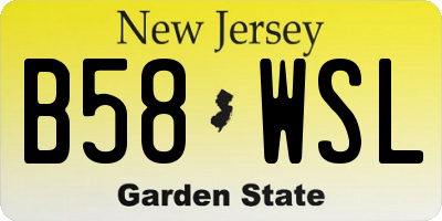 NJ license plate B58WSL