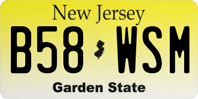NJ license plate B58WSM