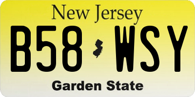 NJ license plate B58WSY