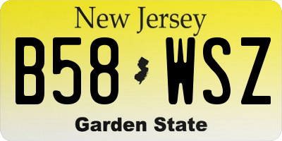 NJ license plate B58WSZ