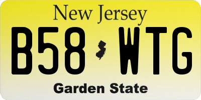 NJ license plate B58WTG