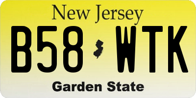 NJ license plate B58WTK