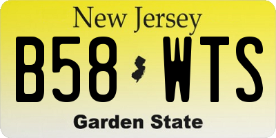 NJ license plate B58WTS