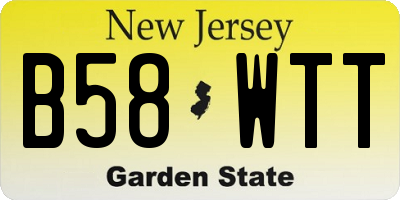 NJ license plate B58WTT