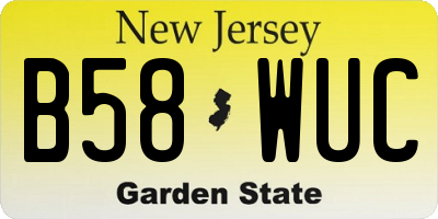 NJ license plate B58WUC