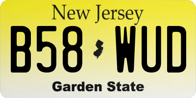 NJ license plate B58WUD