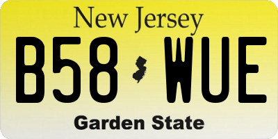 NJ license plate B58WUE