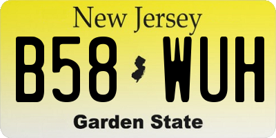 NJ license plate B58WUH