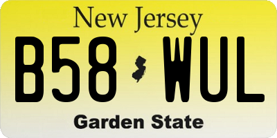 NJ license plate B58WUL