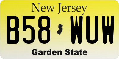 NJ license plate B58WUW
