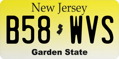 NJ license plate B58WVS