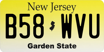 NJ license plate B58WVU
