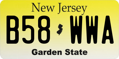 NJ license plate B58WWA