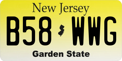 NJ license plate B58WWG