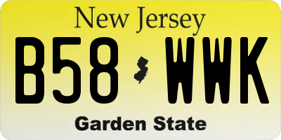 NJ license plate B58WWK