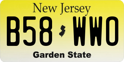 NJ license plate B58WWO