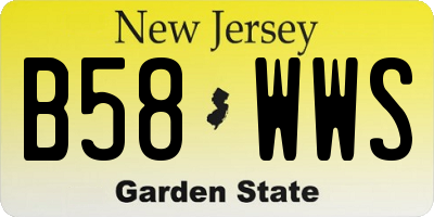 NJ license plate B58WWS