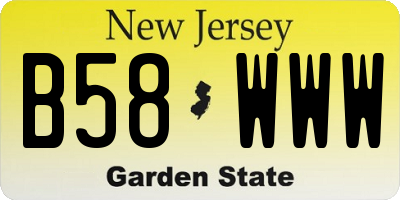 NJ license plate B58WWW