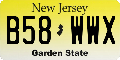 NJ license plate B58WWX