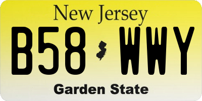 NJ license plate B58WWY