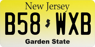 NJ license plate B58WXB