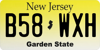 NJ license plate B58WXH