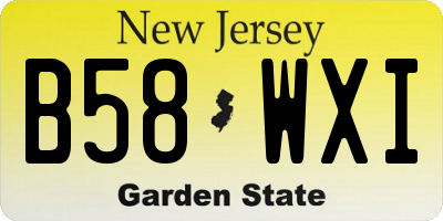 NJ license plate B58WXI