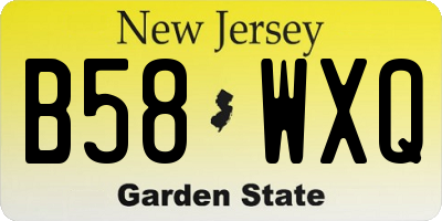 NJ license plate B58WXQ