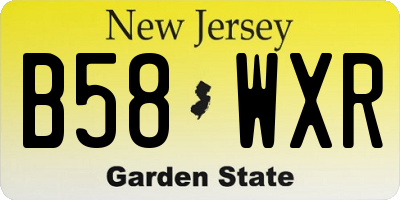 NJ license plate B58WXR